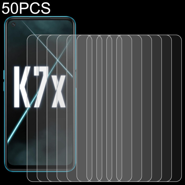 50 PCS 0.26mm 9H 2.5D Tempered Glass Film - OPPO K7x