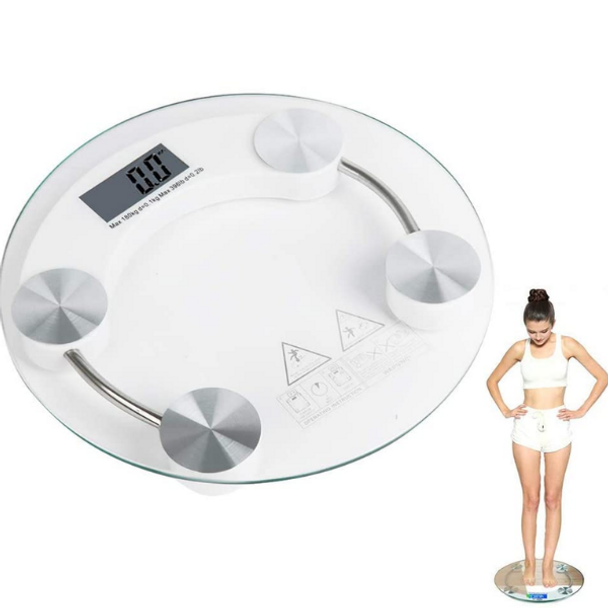 Round Tempered Glass Weighing Scale