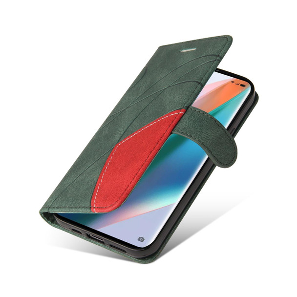 OPPO Find X3 / Find X3 Pro Dual-color Splicing Horizontal Flip PU Leather Case with Holder & Card Slots & Wallet(Green)