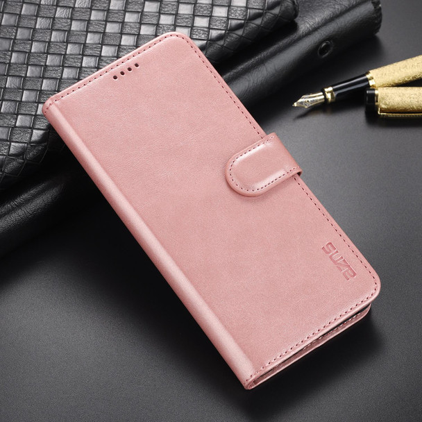 OPPO Reno6 Pro 5G AZNS Skin Feel Calf Texture Horizontal Flip Leather Case with Card Slots & Holder & Wallet(Rose Gold)