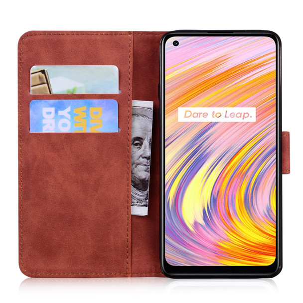 OPPO Realme X7 (India) / Realme V15 Tiger Embossing Pattern Horizontal Flip Leather Case with Holder & Card Slots & Wallet(Brown)
