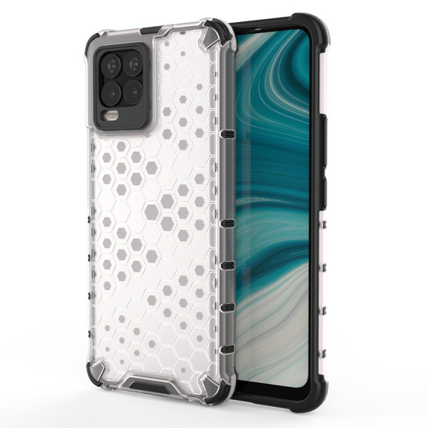 OPPO Realme 8 Shockproof Honeycomb PC + TPU Case(White)