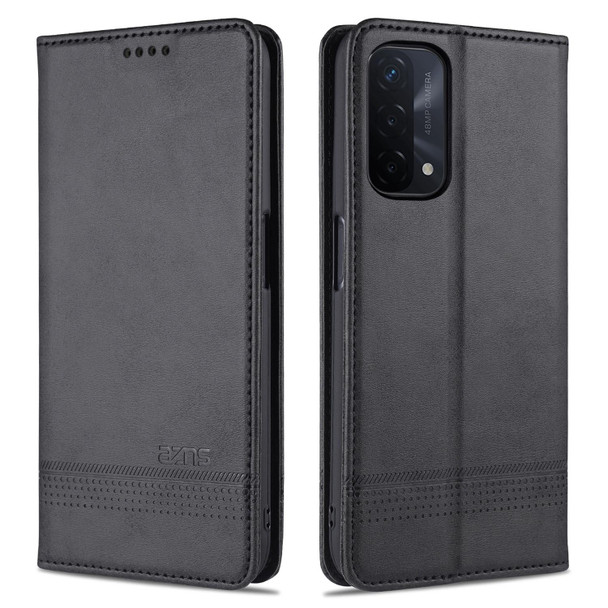 OPPO A93 (5G) AZNS Magnetic Calf Texture Horizontal Flip Leather Case with Card Slots & Holder & Wallet(Black)