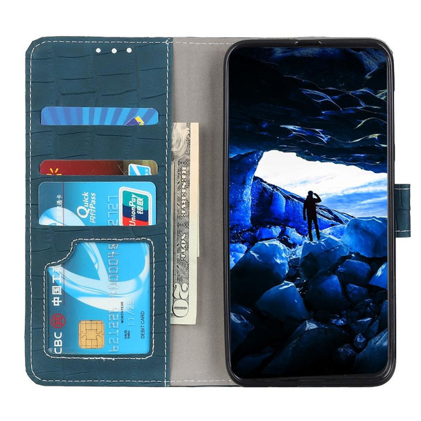 OPPO F19 Pro+ 5G/ Reno5 Z / Reno6 Z Crocodile Texture Horizontal Flip Leather Case with Holder & Card Slots & Photo Frame & Wallet(Dark Green)