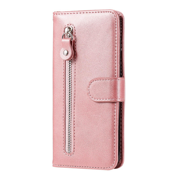 OPPO A52 / A72 / A92 Fashion Calf Texture Zipper Horizontal Flip Leather Case with Holder & Card Slots & Wallet(Rose Gold)