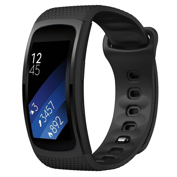 Samsung Gear Fit2 Pro Silicone Watch Band, Size:L(Black)