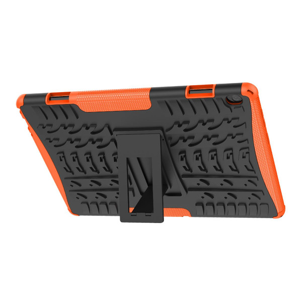 Lenovo Tab M10 X605 / X505 Tire Texture Shockproof TPU+PC Protective Tablet Case with Holder(Orange)
