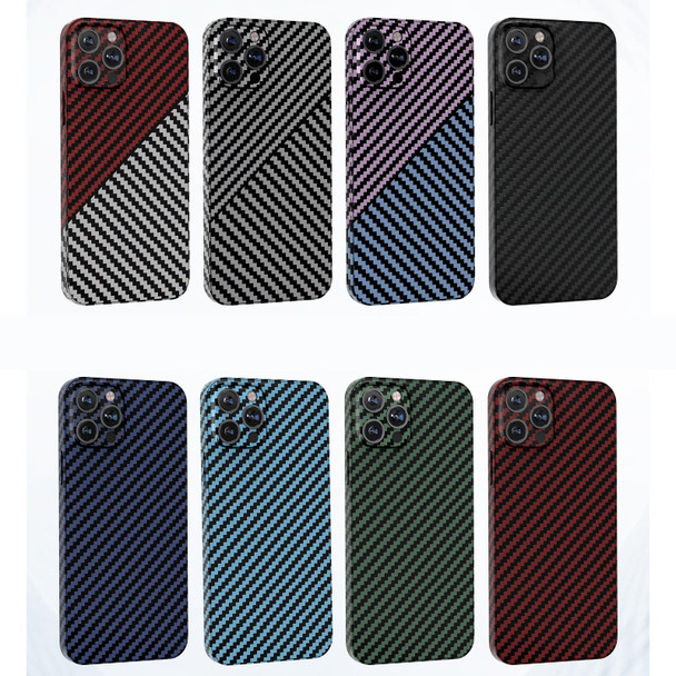 Carbon Fiber Texture PC Phone Case - iPhone 14 Pro(Black Red)