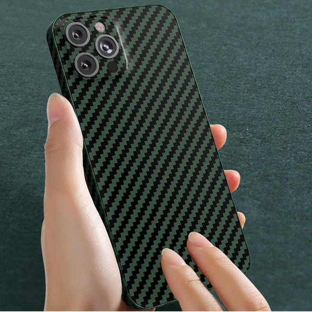 Carbon Fiber Texture PC Phone Case - iPhone 14 Pro(Green)