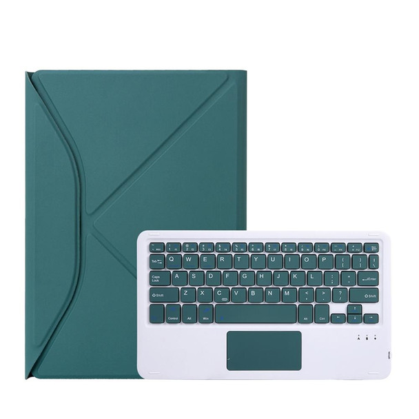 Z11B-A Pen Slot Touchpad Bluetooth Keyboard Leather Tablet Case - iPad Pro 11 2021/2020/2018(Green)
