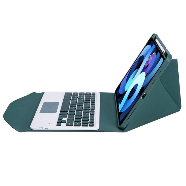 Z11B-A Pen Slot Touchpad Bluetooth Keyboard Leather Tablet Case - iPad Pro 11 2021/2020/2018(Green)