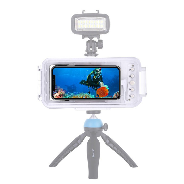 PULUZ 45m/147ft Waterproof Diving Case Photo Video Taking Underwater Housing Cover for iPhone 13 Series, iPhone 12 Series, iPhone 11 Series, iPhone X Series, iPhone 8 & 7, iPhone 6s, iOS 13.0 or Abov