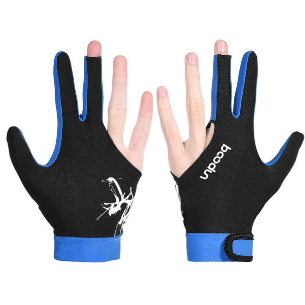 BOODUN M050912 Thin Breathable Men and Women Billiards Three Finger Single Gloves, Size:M(Navy Blue)