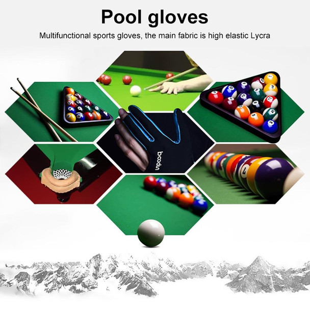 BOODUN M050912 Thin Breathable Men and Women Billiards Three Finger Single Gloves, Size:M(Dark Grey)