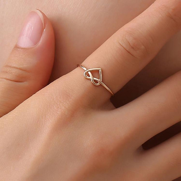 Girl Fashion Cute Simple Heart Hollow Open Adjustable Rings(Silver)
