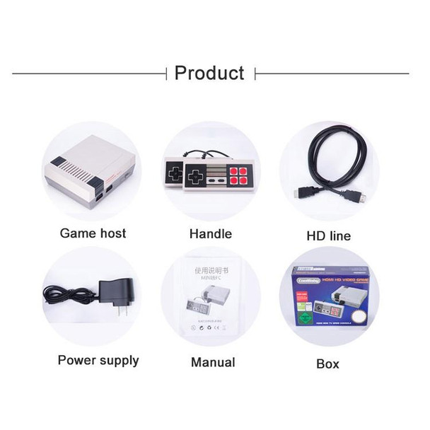 Retro Classic TV Mini HDMI HD Video Game Console, Built-in 600 Games