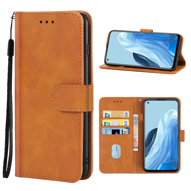 Leather Phone Case - OPPO Reno7 4G(Brown)