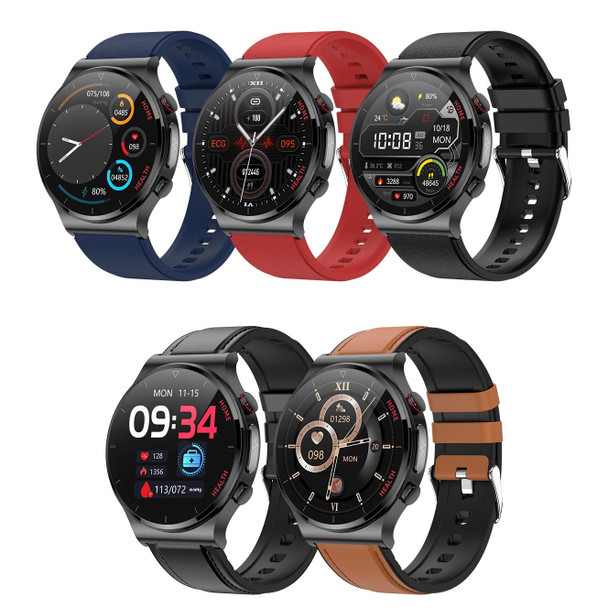 E300 1.32 Inch Screen TPU Watch Strap Smart Health Watch Supports Body Temperature Monitoring, ECG monitoring blood pressure(Red)