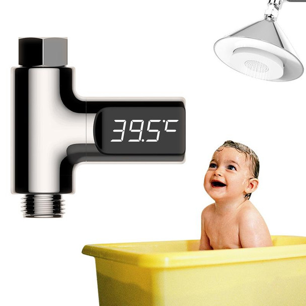 BD-LS-01 Baby Showering 360 Degree Rotatable LED Display Passive Water Thermometer (Plating)