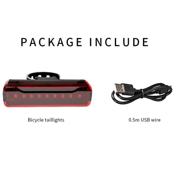 A02 Bicycle Taillight Bicycle Riding Motorcycle Electric Car LED Mountain Bike USB Charging Safety Warning Light (6 Hours, Plastic Bag)