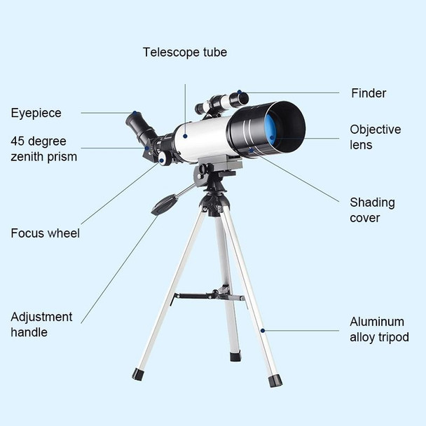 WR852 16x/66x70 High Definition High Times Astronomical Telescope with Tripod(Blue)