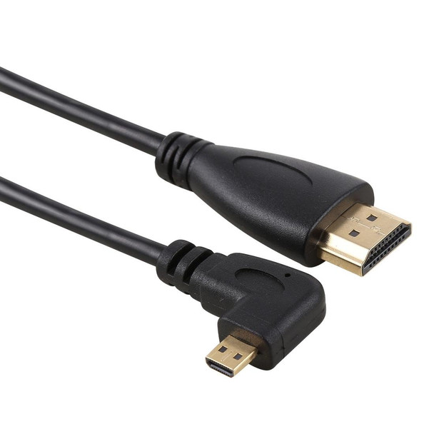 50cm 4K HDMI Male to Micro HDMI Left Angled Male Gold-plated Connector Adapter Cable