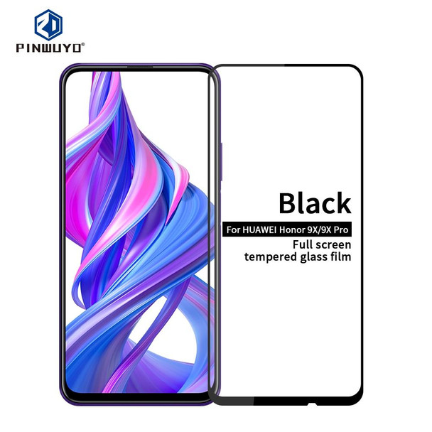 PINWUYO 9H 2.5D Full Screen Tempered Glass Film - Huawei Honor 9X / 9X Pro(Black)