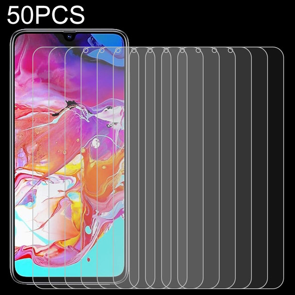 50 PCS 0.26mm 9H 2.5D Tempered Glass Film for Galaxy A70, No Retail Package