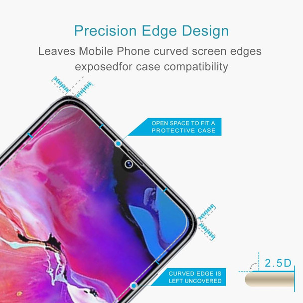 50 PCS 0.26mm 9H 2.5D Tempered Glass Film for Galaxy A70, No Retail Package