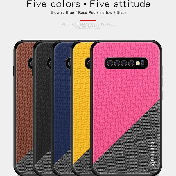 PINWUYO Honors Series Shockproof PC + TPU Protective Case for Galaxy S10 Plus(Black)