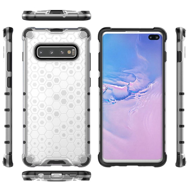 Honeycomb Shockproof PC + TPU Case for Galaxy S10+ (Blue)