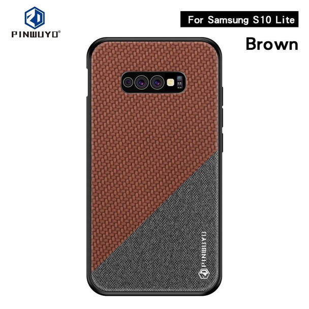 PINWUYO Honors Series Shockproof PC + TPU Protective Case for Galaxy S10e(Brown)