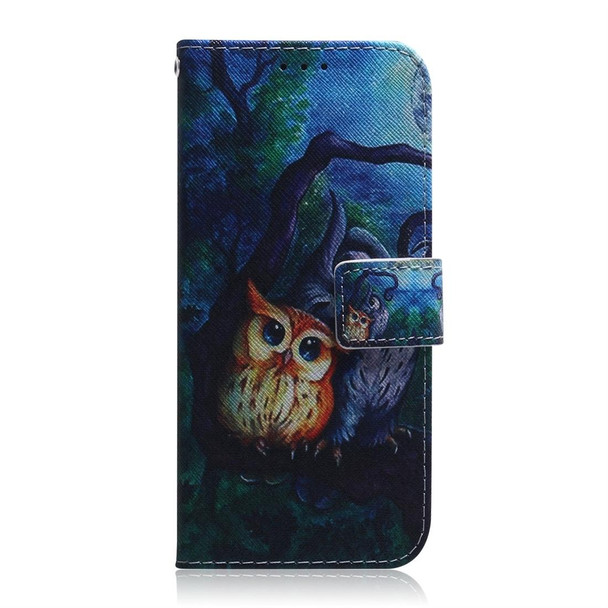 Oil Painting Owl Pattern Coloured Drawing Horizontal Flip Leather Case for Galaxy S10 Plus, with Holder & Card Slots & Wallet