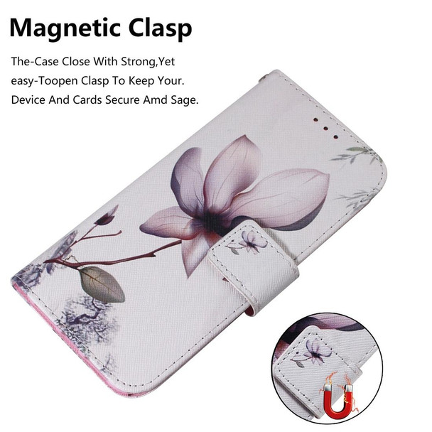 Magnolia Flower Pattern Coloured Drawing Horizontal Flip Leather Case for Galaxy A50, with Holder & Card Slots & Wallet