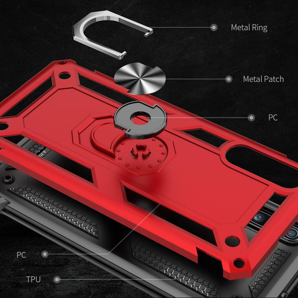 Armor Shockproof TPU + PC Protective Case for Galaxy A70, with 360 Degree Rotation Holder (Red)