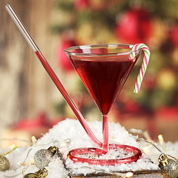 Elegant Cocktail Glass with  Spiral Straw