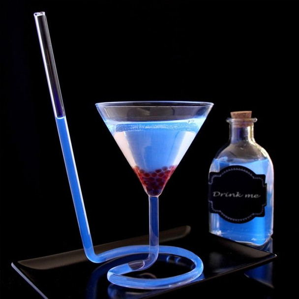 Elegant Cocktail Glass with  Spiral Straw