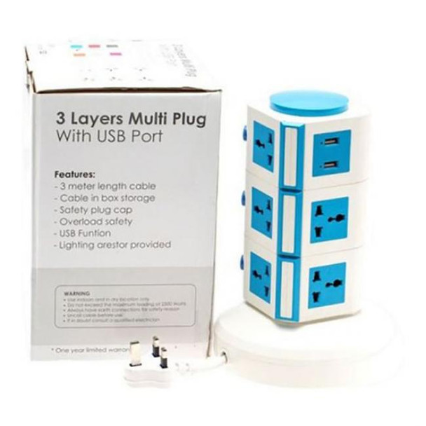 3 Layer Multi Plug with USB Port