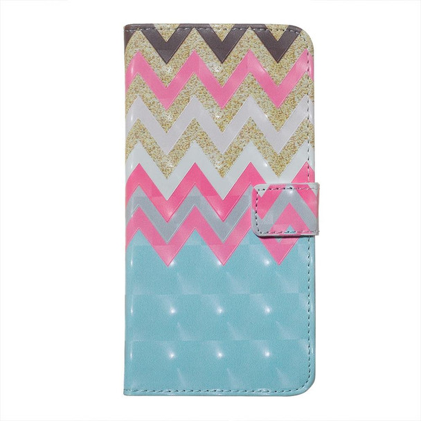 Color Wave 3D Pattern Horizontal Flip Leatherette Case for Galaxy A50, with Holder & Card Slots & Photo Frame & Wallet