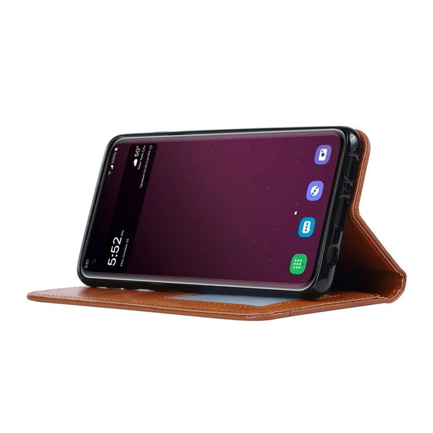 Knead Skin Texture Horizontal Flip Leather Case for Galaxy S10e, with Photo Frame & Holder & Card Slots & Wallet (Brown)