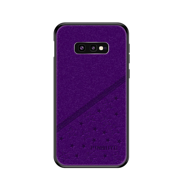 PINWUYO Full Coverage Waterproof Shockproof PC+TPU+PU Case for Galaxy S10e (Purple)