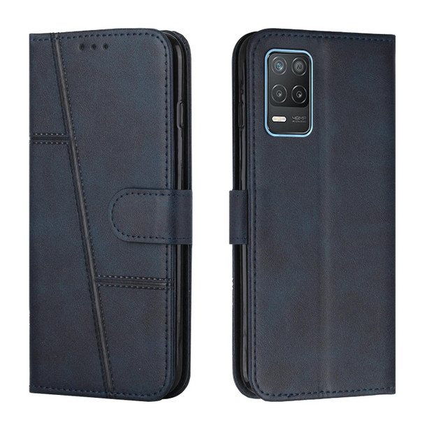 OPPO Realme 8 5G/Realme V13 5G/Narzo 30 5G Stitching Calf Texture Buckle Leather Phone Case(Blue)