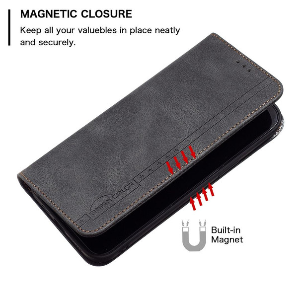 OPPO A74 4G / F19 4G Magnetic RFID Blocking Anti-Theft Leather Case with Holder & Card Slots & Wallet(Black)