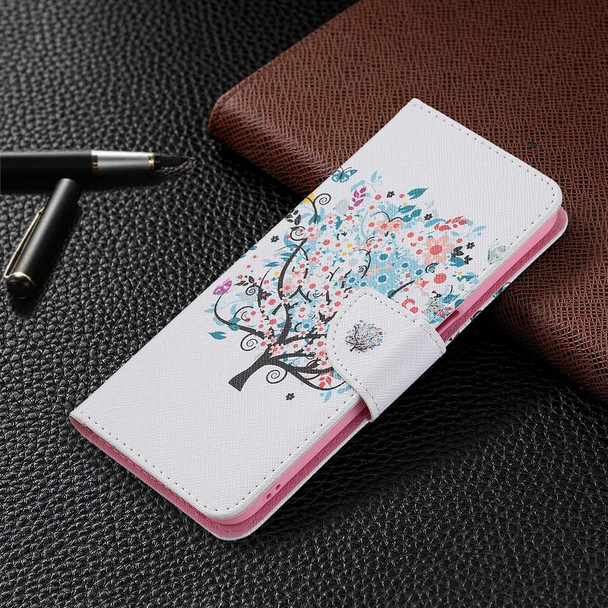 OPPO Realme 8 5G / Realme V13 Colored Drawing Pattern Horizontal Flip Leather Case with Holder & Card Slots & Wallet(Tree)