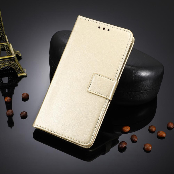 OPPO Reno6 5G Crazy Horse Texture Horizontal Flip Leather Case with Holder & Card Slots & Lanyard(Gold)