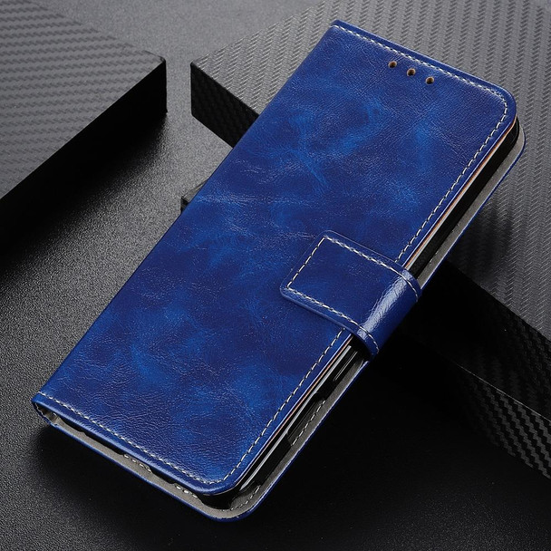 OPPO Reno6 Pro+ 5G Retro Crazy Horse Texture Horizontal Flip Leather Case with Holder & Card Slots & Photo Frame & Wallet(Blue)