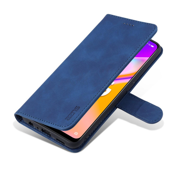 OPPO A94 5G / A95 5G / Reno5Z 5G / F19 Pro+ AZNS Skin Feel Calf Texture Horizontal Flip Leather Case with Card Slots & Holder & Wallet(Blue)