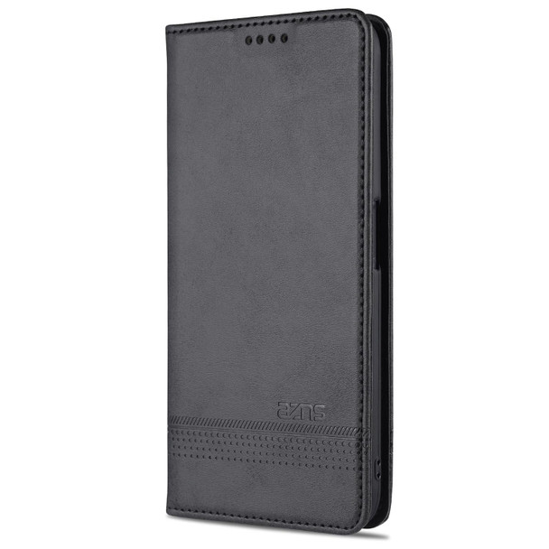 OPPO A54 4G AZNS Magnetic Calf Texture Horizontal Flip Leather Case with Card Slots & Holder & Wallet(Black)