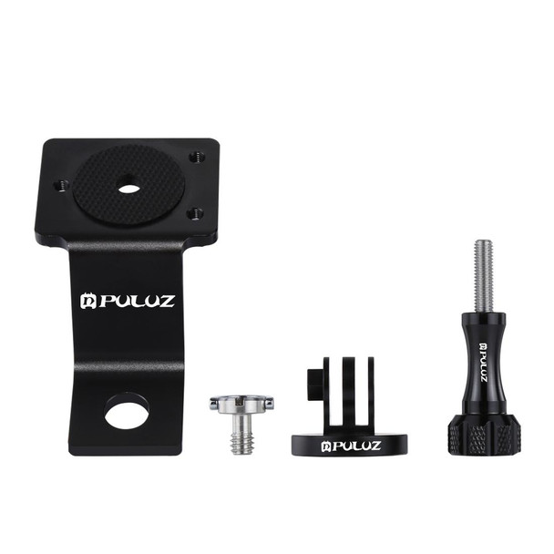 PULUZ Aluminum Alloy Motorcycle Fixed Holder Mount with Tripod Adapter & Screw for GoPro HERO10 Black / HERO9 Black / HERO8 Black /7 /6 /5 /5 Session /4 Session /4 /3+ /3 /2 /1, DJI Osmo Action, Xiaoyi and Other Action Cameras(Black)
