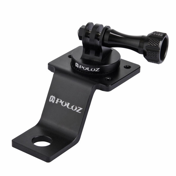PULUZ Aluminum Alloy Motorcycle Fixed Holder Mount with Tripod Adapter & Screw for GoPro HERO10 Black / HERO9 Black / HERO8 Black /7 /6 /5 /5 Session /4 Session /4 /3+ /3 /2 /1, DJI Osmo Action, Xiaoyi and Other Action Cameras(Black)